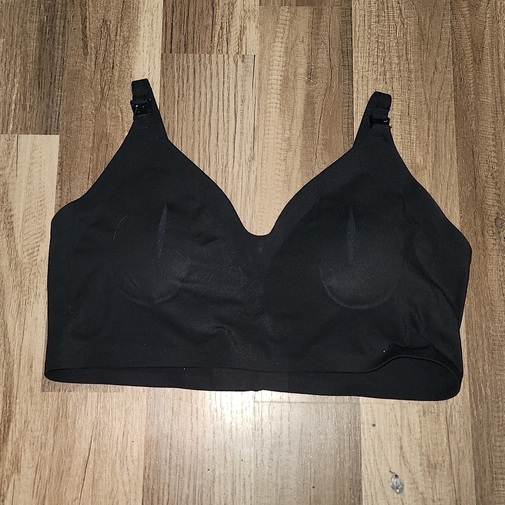 HOTFISH Black Nursing Wireless Bra Size XL Washed But Never Worn!